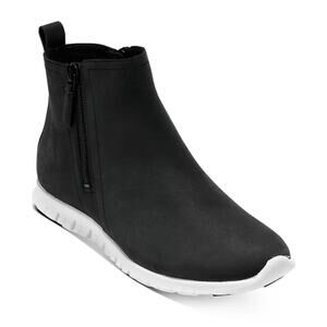 Cole Haan Zerogrand Women's 8 Side Zip Bootie Sneaker Waterproof Black Leather